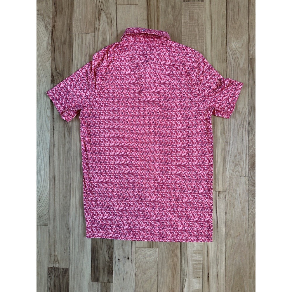 1764 "Gear Up" Hibiscus Golf Active Polo Men's Small Bicycle AOP - Picture 6 of 7